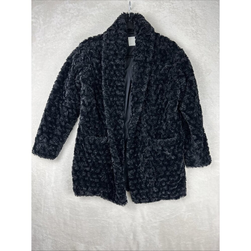 Wilfred Black Grete Plush Fuzzy Teddy Jacket Womens Size XS